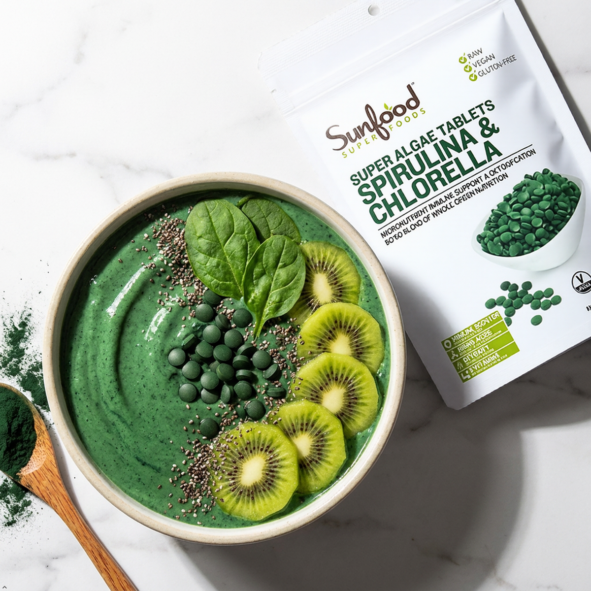 Sunfood Chlorella Spirulina Tablets, 4 oz Sunfood Superfoods