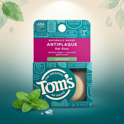 Tom's of Maine Floss Flat-Anti Plaque Spearmint 32 yd String Tom's of Maine
