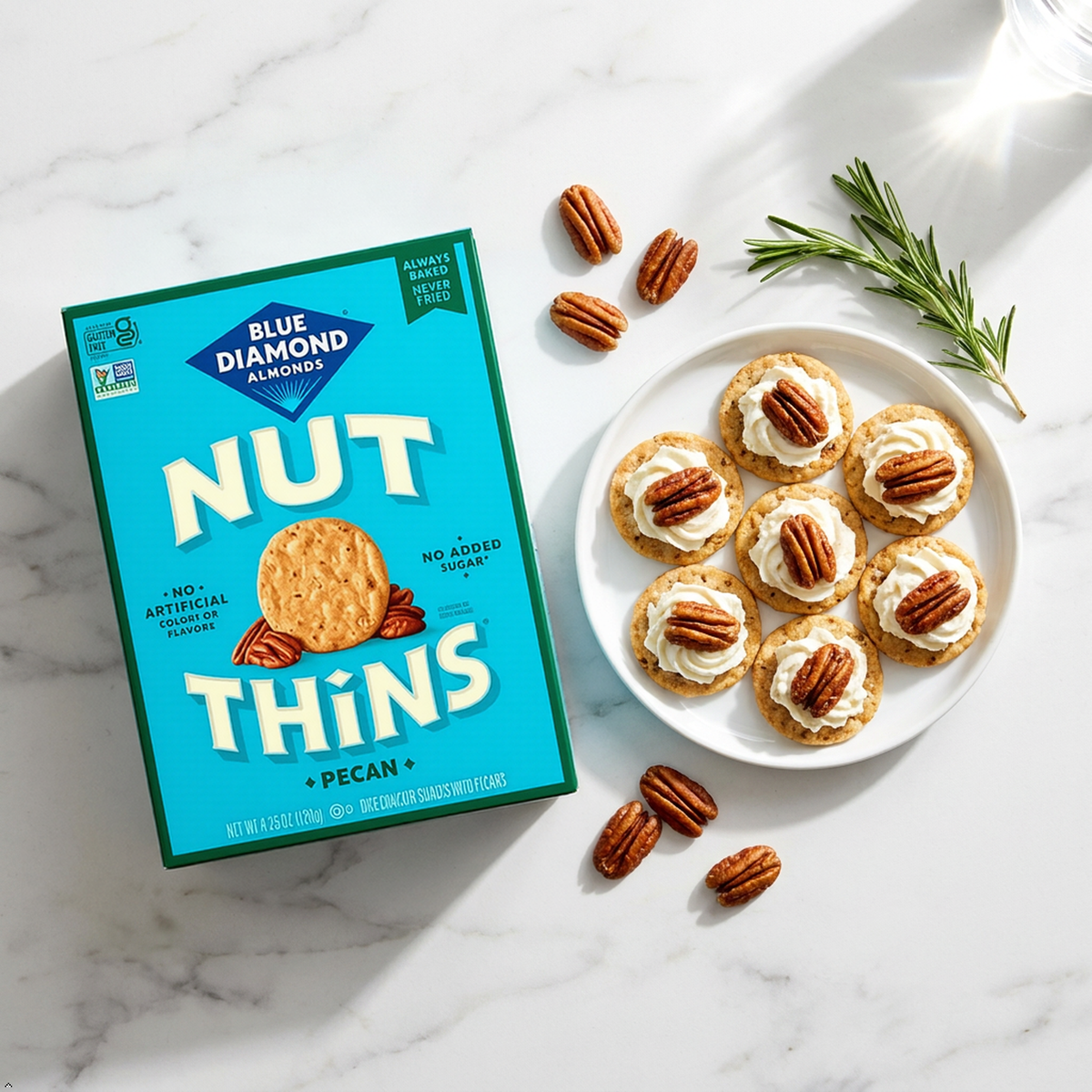 Blue Diamond Almonds Pecan Nut-Thins Cracker Crisps, 4.25 oz (Pack of 12) Blue Diamond Almonds