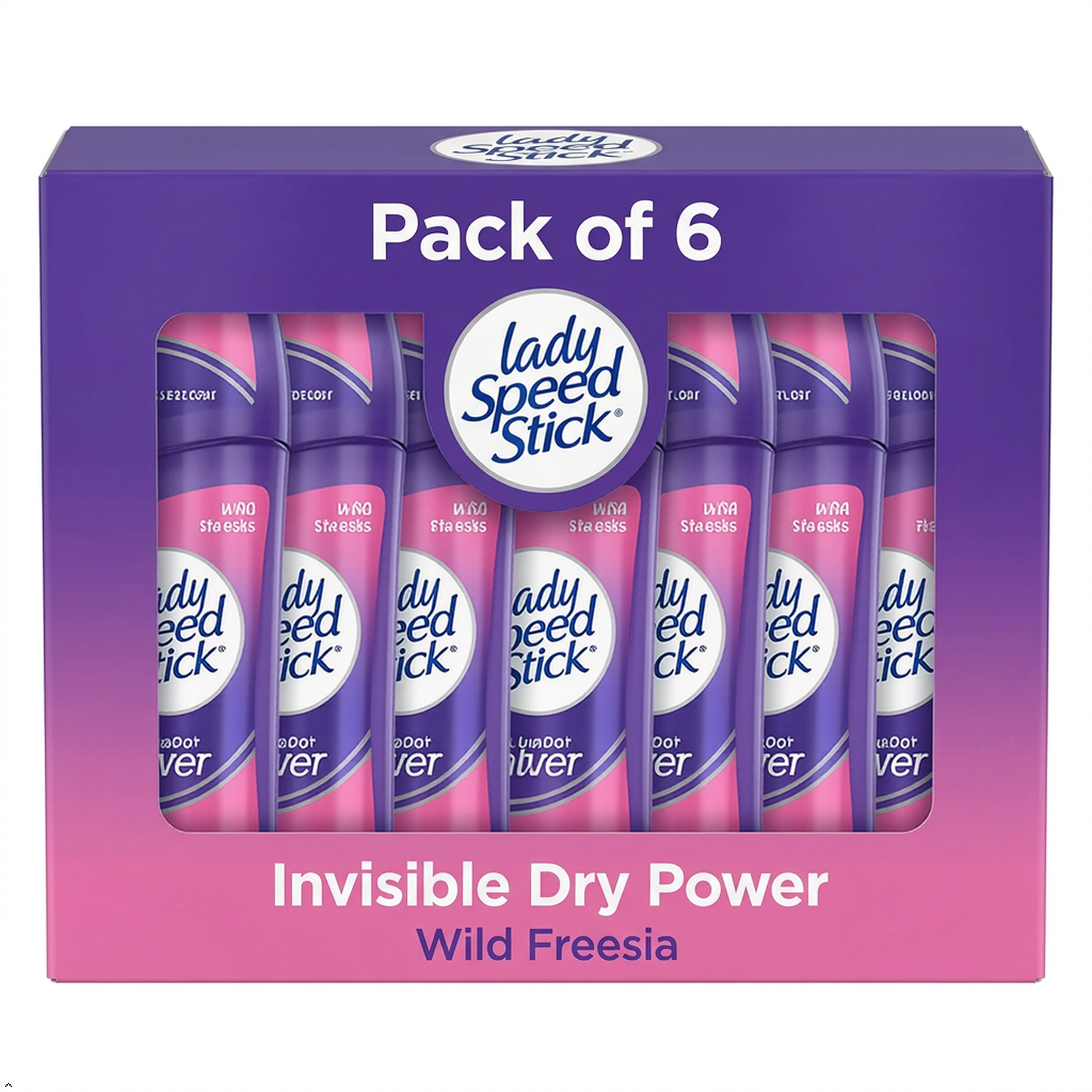 Lady Speed Stick Invisible Dry Antiperspirant, Wild Freesia, 2.3 oz (Pack of 6) Lady Speed Stick