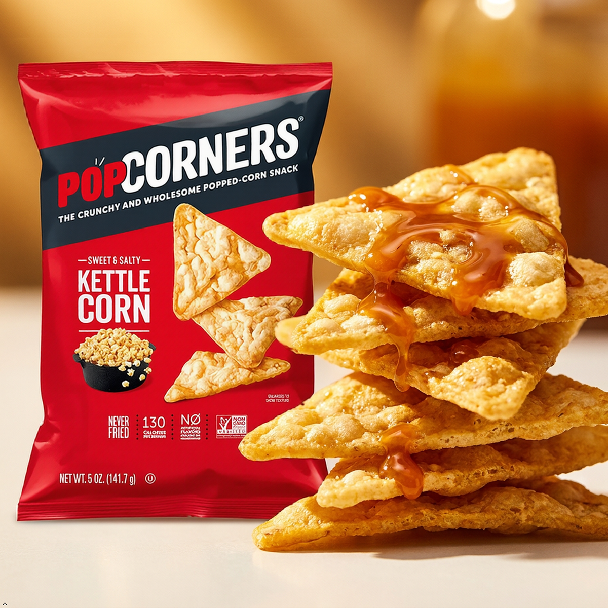 PopCorners Popped Corn Snack Chips, Kettle Corn, 5 oz PopCorners