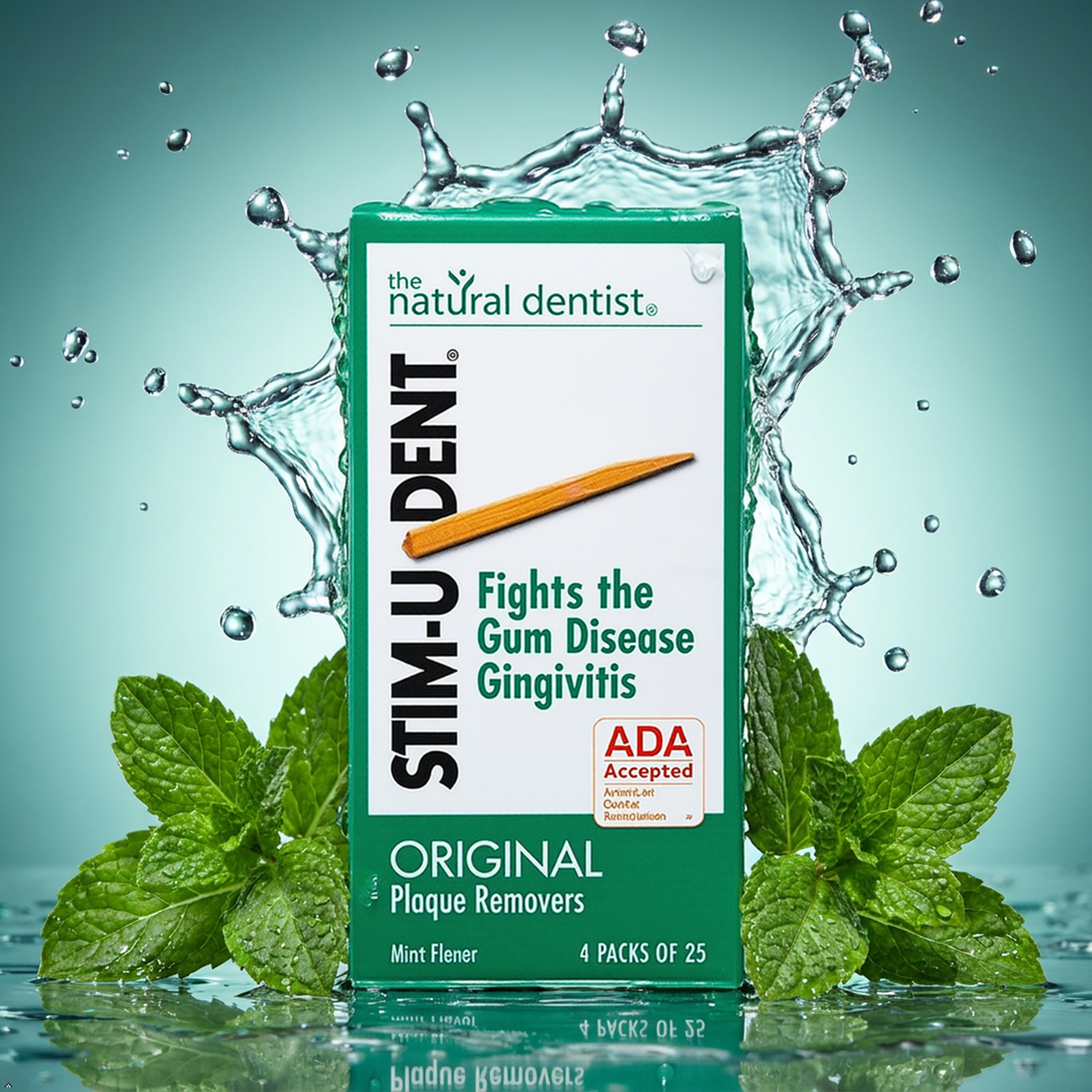 The Natural Dentist Stim-U-Dent Original Mint, 25 Count (Pack of 4) The Natural Dentist