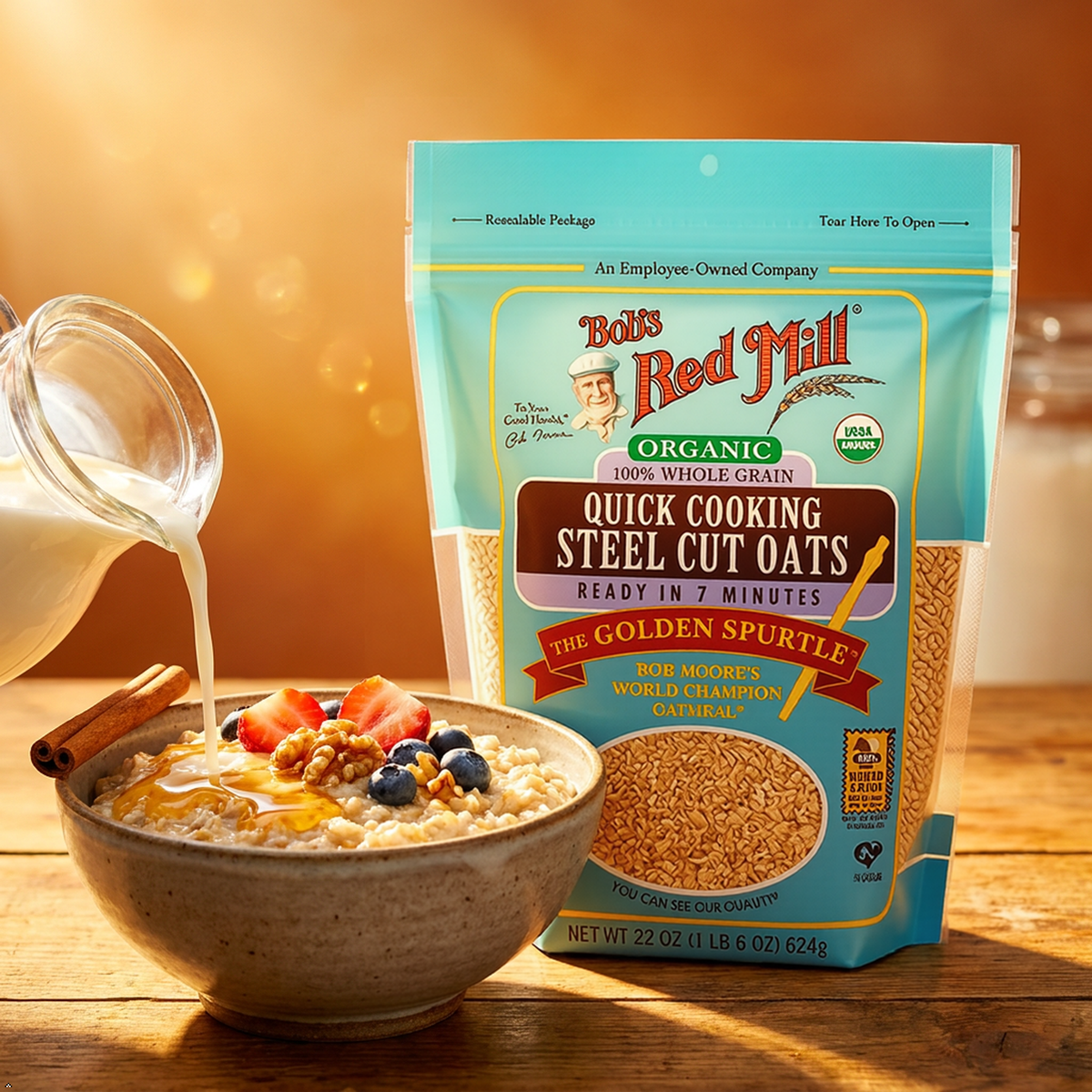 Bob's Red Mill Organic Quick Cooking Steel Cut Oats, 22 oz (Pack of 4) Bob's Red Mill
