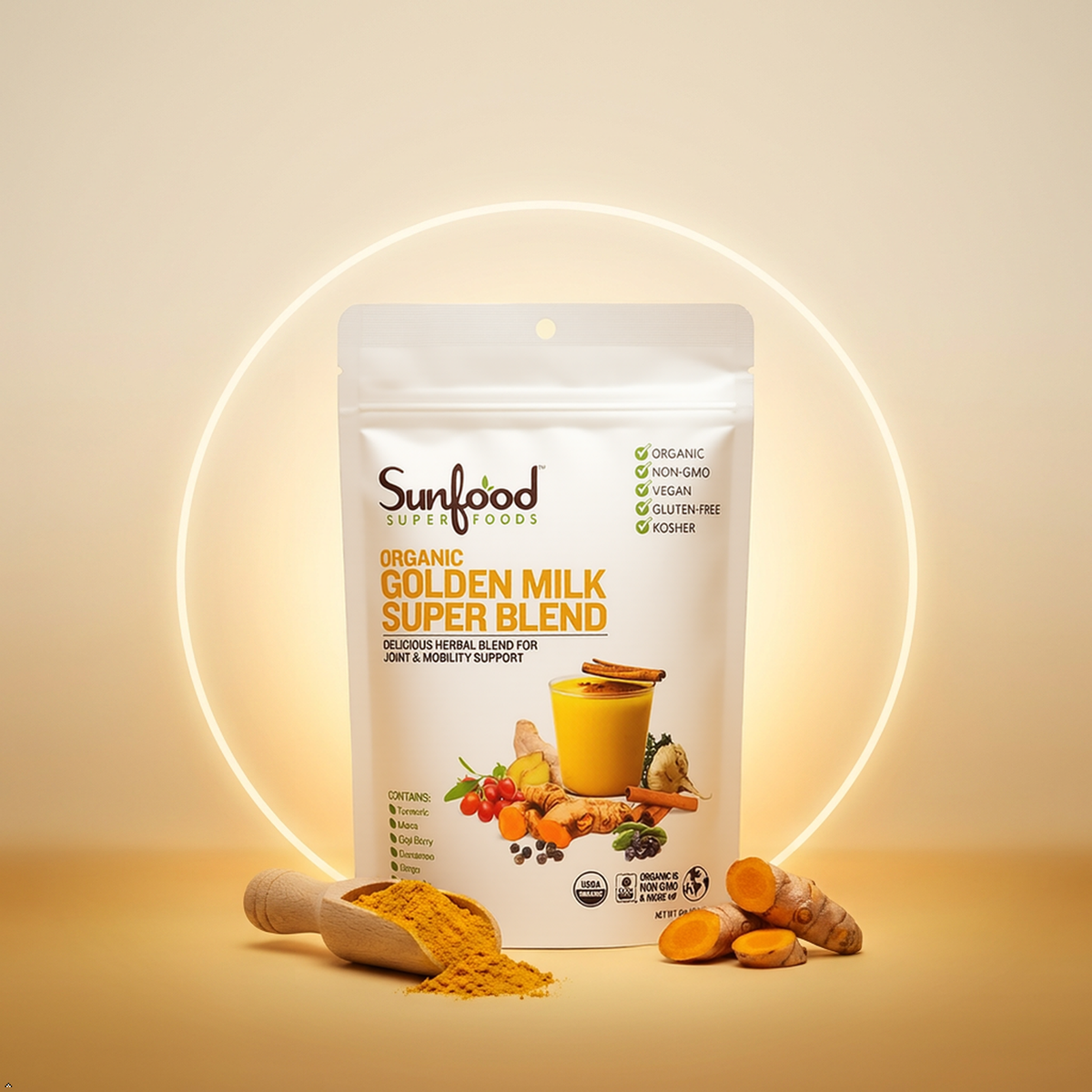 Sunfood Organic Golden Milk Super Blend, 6 oz Sunfood Superfoods