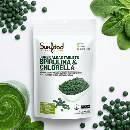 Sunfood Chlorella Spirulina Tablets, 4 oz Sunfood Superfoods