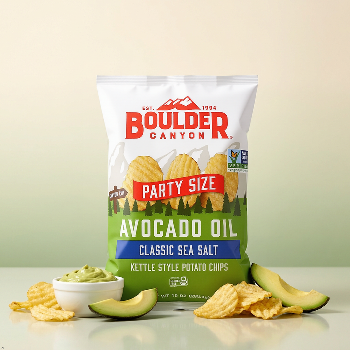 BOULDER CANYON Avocado Oil Classic Sea Salt Kettle Style Potato Chips, 10 oz Boulder Canyon