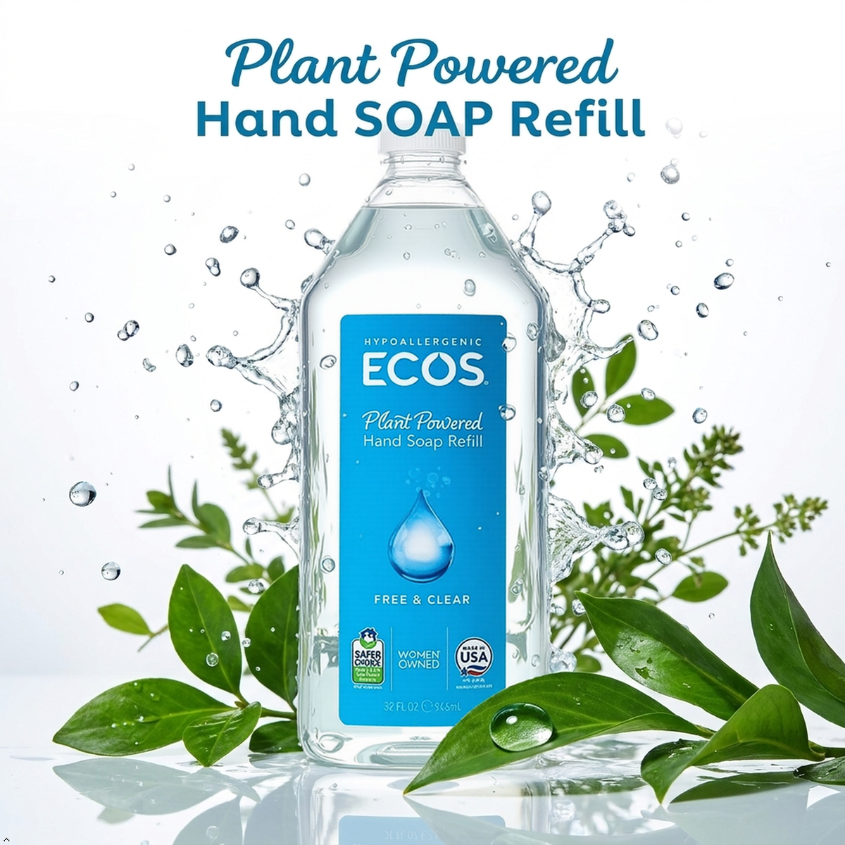 Ecos Hand Soap, Free and Clear, Refill ECOS