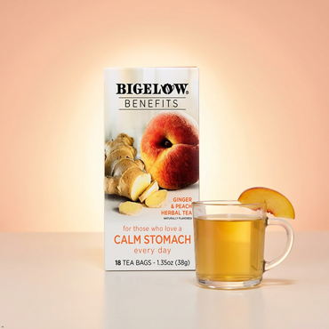 Bigelow Benefits Herbal Tea Ginger Peach, 18 Count (Pack of 2) Bigelow