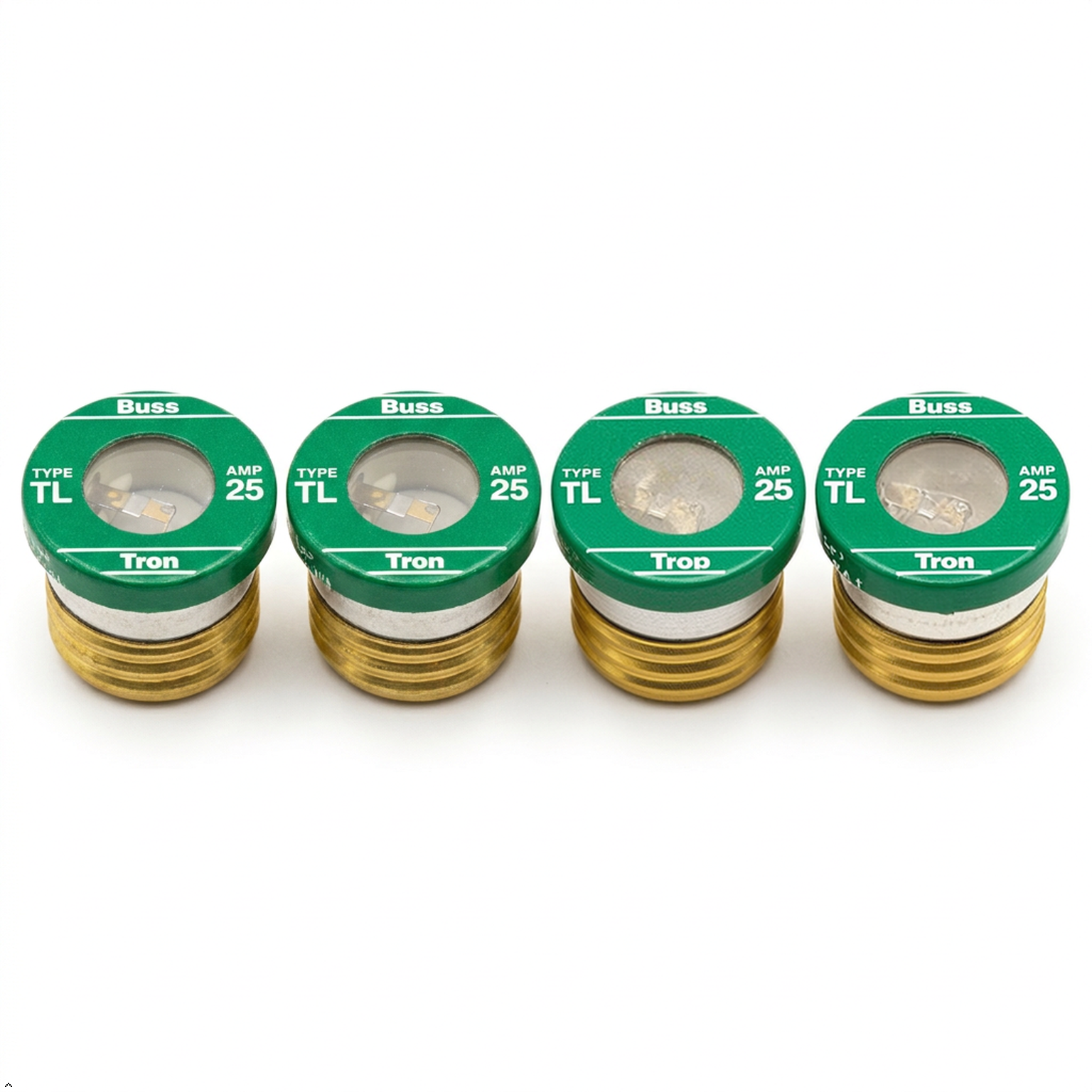 Bussmann TL-25PK4 25 Amp Time Delay Edison Base Plug Fuse, 125V (Pack of 4) Bussmann