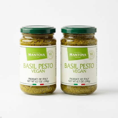 Mantova Vegan Basil Pesto, 6.7 oz (Pack of 2), Product of Italy Mantova