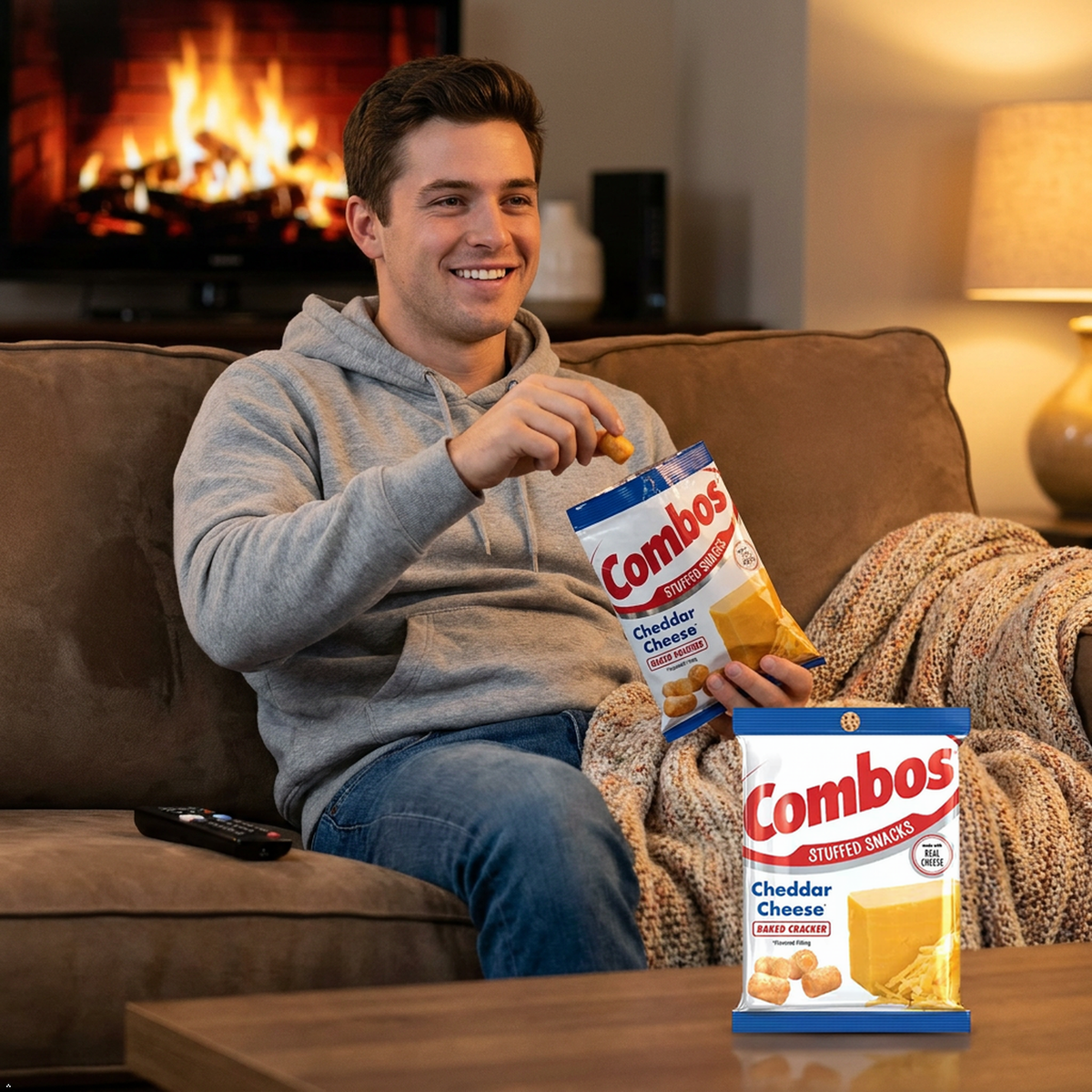 COMBOS Cheddar Cheese Cracker Baked Snacks 6.3-Ounce Bag COMBOS