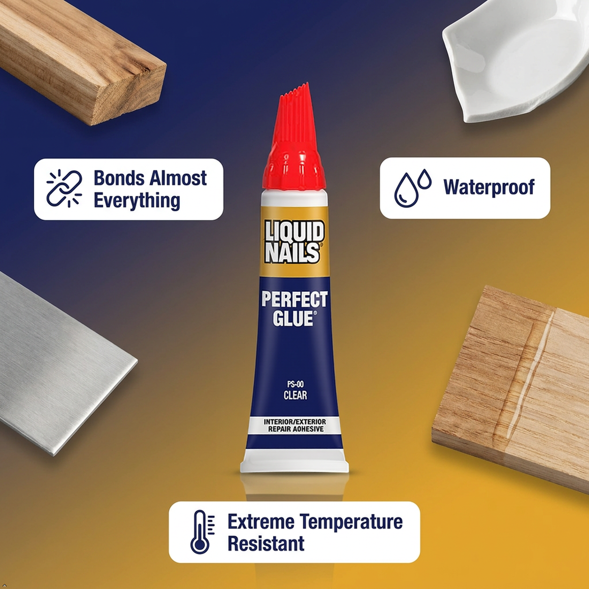 Liquid Nails Perfect Glue.75 oz Clear Interior and Exterior Adhesive Liquid Nails