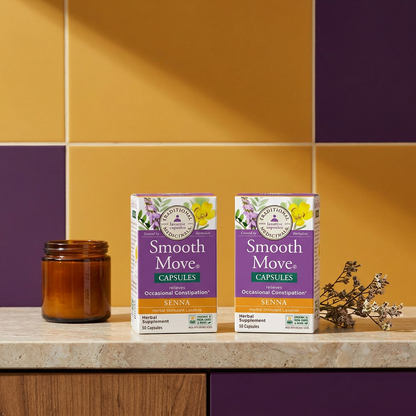 Traditional Medicinals Smooth Move Senna Capsules, 50 Count (Pack of 2) Traditional Medicinals