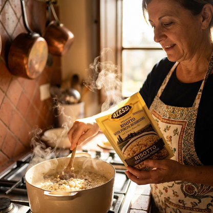 Alessi Porcini Mushroom Risotto, Italian Arborio Rice, 8 oz Alessi