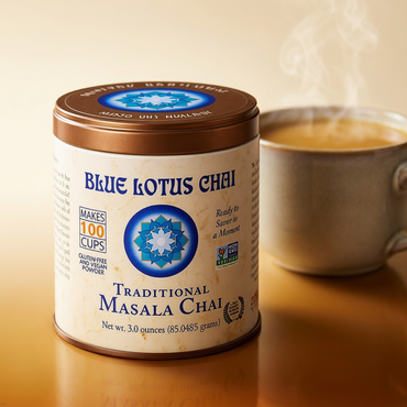 Blue Lotus Chai Traditional Masala Chai Powder, 3 oz, Makes 100 Cups Blue Lotus Chai