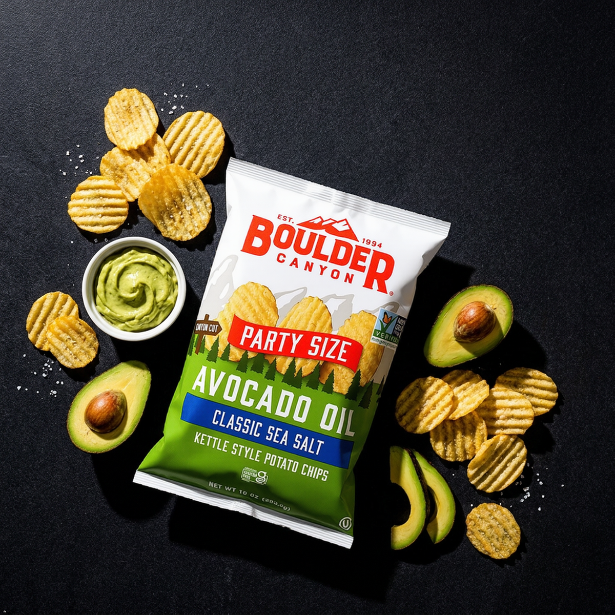 BOULDER CANYON Avocado Oil Classic Sea Salt Kettle Style Potato Chips, 10 oz Boulder Canyon