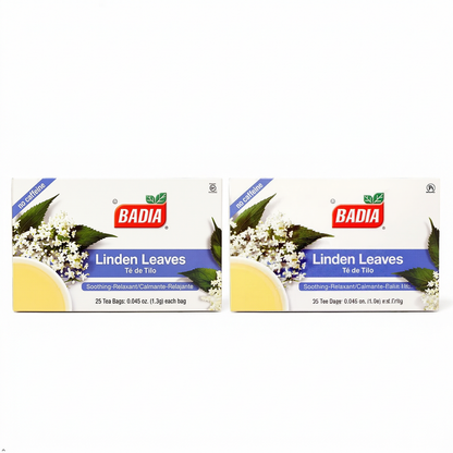 Badia Linden Leaves Tea, 25 Tea Bags (Pack of 2) Badia