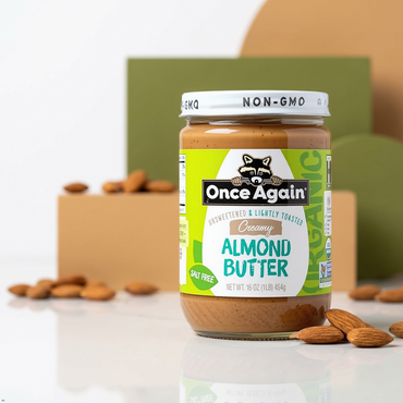 Once Again Creamy Organic Almond Butter No Sugar, Lightly Toasted - Single 16 oz Once Again