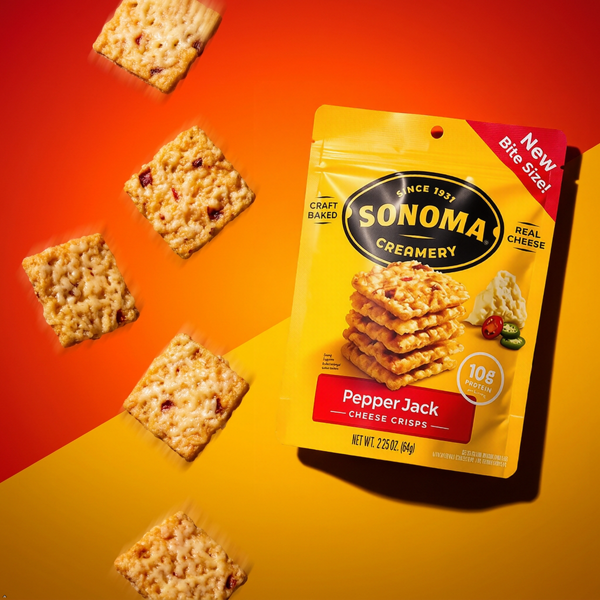 Sonoma Creamery Crisp Cheese Pepper Jack 2.25 oz Sonoma Creamery