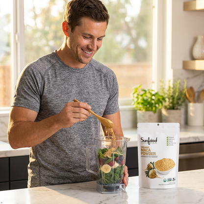 Sunfood Superfoods Organic Maca Powder for Men & Women - Maca Root Powder Sunfood Superfoods