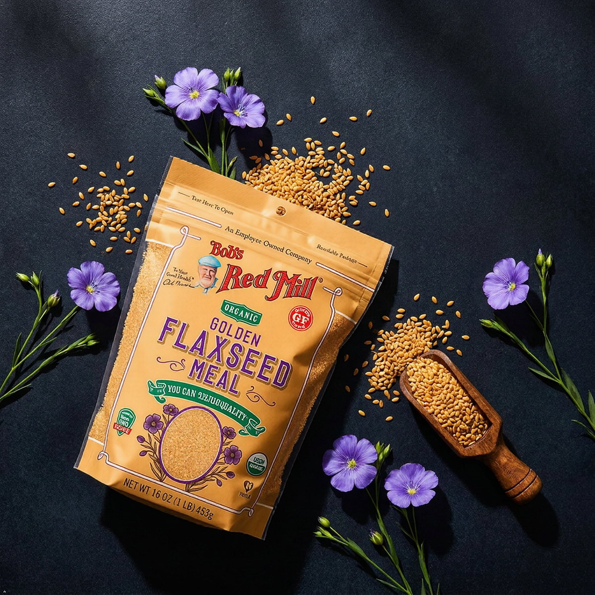 Bob's Red Mill Organic Golden Flaxseed Meal, 16 oz (Pack of 2) Bob's Red Mill