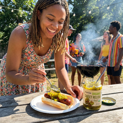 Woodstock, Sweet Relish, At least 95% Organic, 16 oz Woodstock