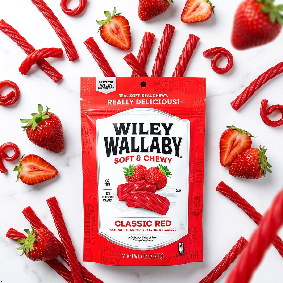 Wiley Wallaby, Soft And Chewy Classic Red Licorice, 7.05 oz Wiley Wallaby