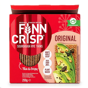 Finn Crisp Sourdough Rye Thins, Original Crispbread, 7 oz Boxes (Pack of 9) Finn Crisp