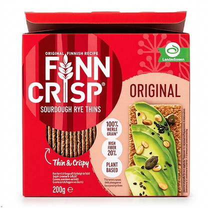 Finn Crisp Sourdough Rye Thins, Original Crispbread, 7 oz Boxes (Pack of 9) Finn Crisp