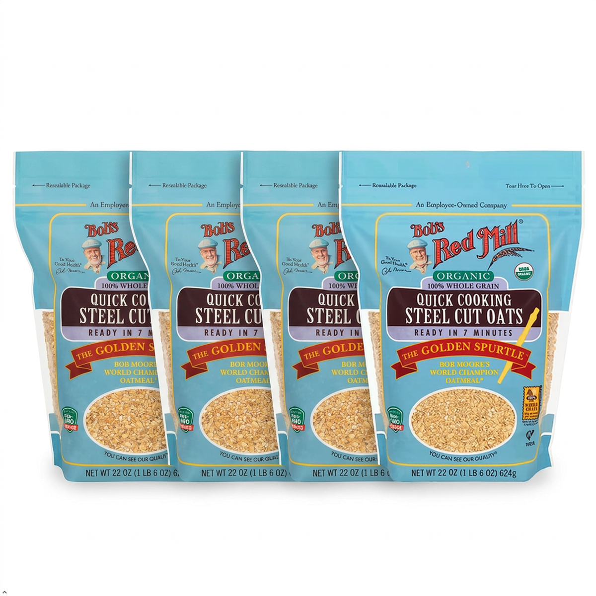 Bob's Red Mill Organic Quick Cooking Steel Cut Oats, 22 oz (Pack of 4) Bob's Red Mill