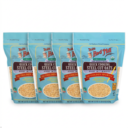 Bob's Red Mill Organic Quick Cooking Steel Cut Oats, 22 oz (Pack of 4) Bob's Red Mill