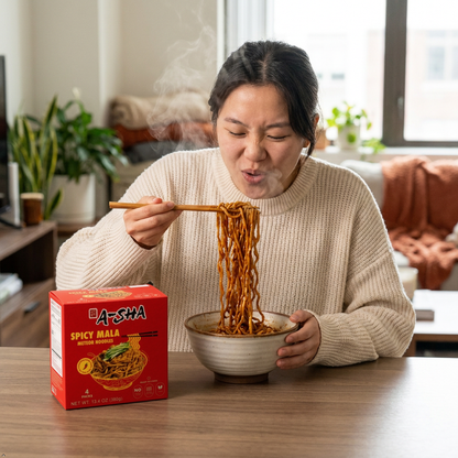 A-Sha Galaxy Noodles with Spicy Sauce, 13.4 oz (Pack of 4) A-Sha