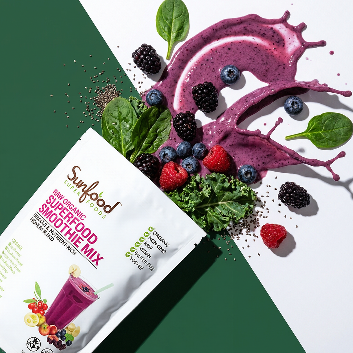 Sunfood Raw Organic Smoothie Mix, 8 oz Sunfood
