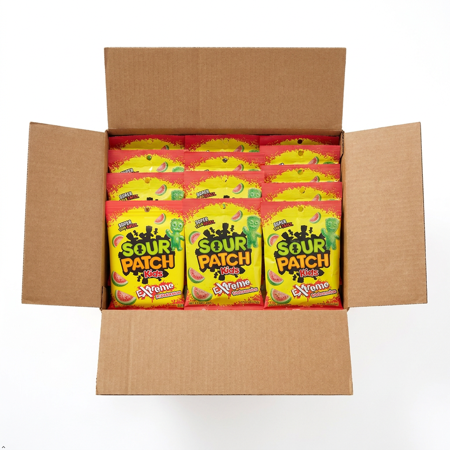 SOUR PATCH KIDS Extreme Sour Soft & Chewy Gummy Candy, Bulk Candy, 12 Bags SOUR PATCH KIDS