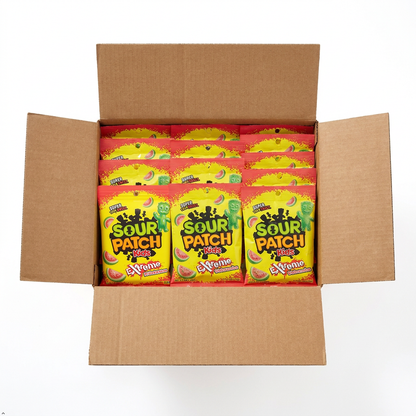SOUR PATCH KIDS Extreme Sour Soft & Chewy Gummy Candy, Bulk Candy, 12 Bags SOUR PATCH KIDS