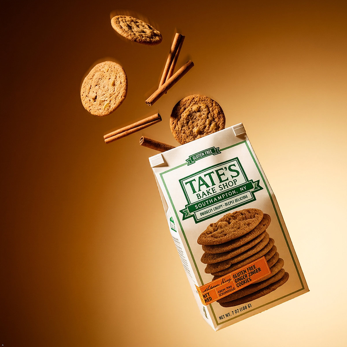 Tate's Bake Shop Gluten Free Ginger Zinger Cookies, 7 oz (Pack of 2) Tate's Bake Shop