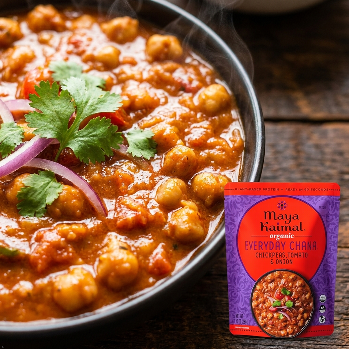 MAYA KAIMAL Organic Everyday Chana with Tomato + Onion, 10 oz Maya Kaimal