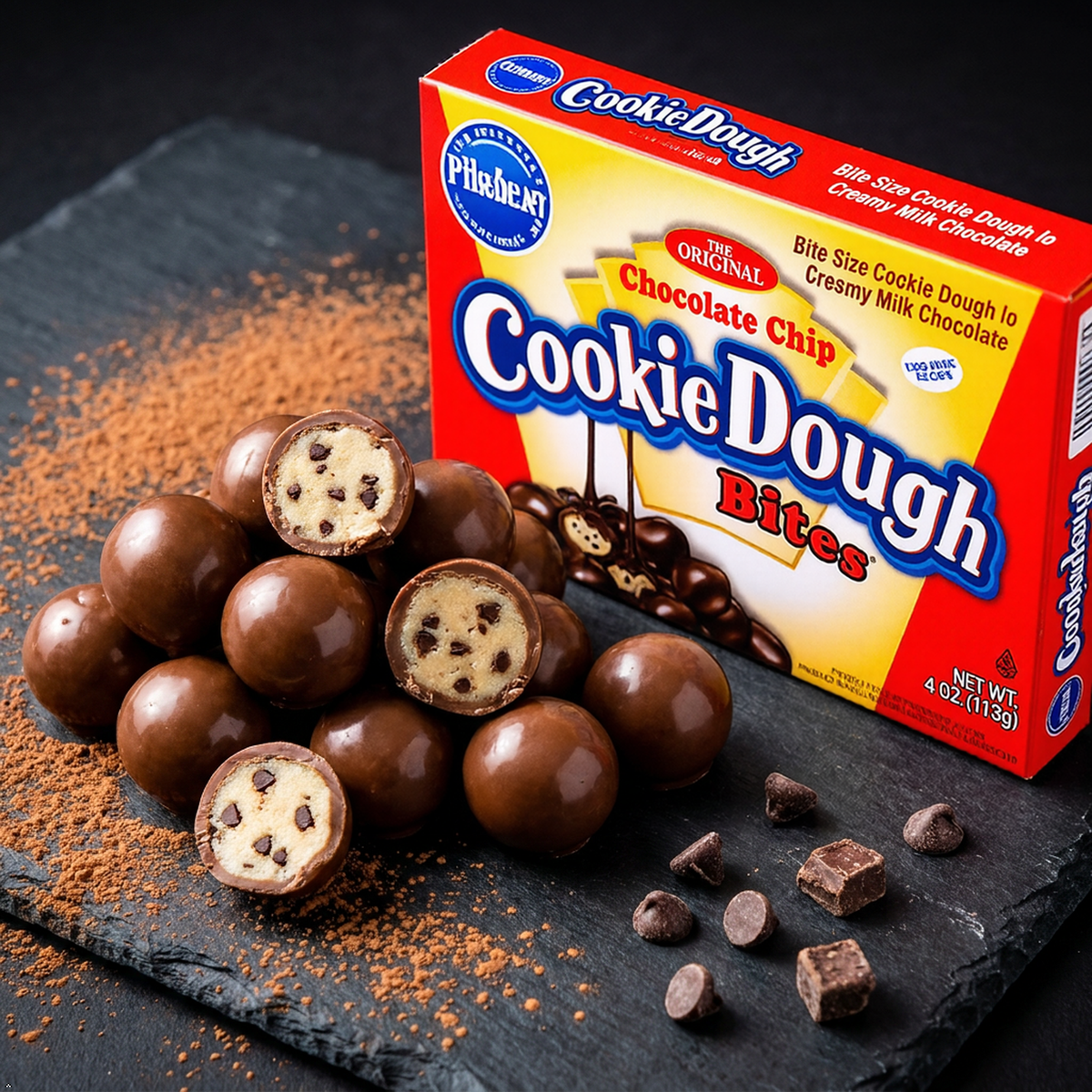 The Original Chocolate Chip Cookie Dough Bites, 3.1 oz (Pack of 12) Cookie Dough Bites