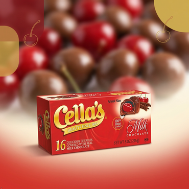 Cella's Cherries Covered with Real Milk Chocolate - 16 Count 8 oz Cella's