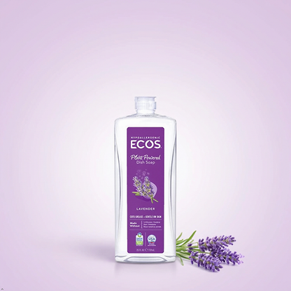 ECOS Hypoallergenic Dish Soap, Natural Lavender, 25 fl oz (Pack of 2) ECOS