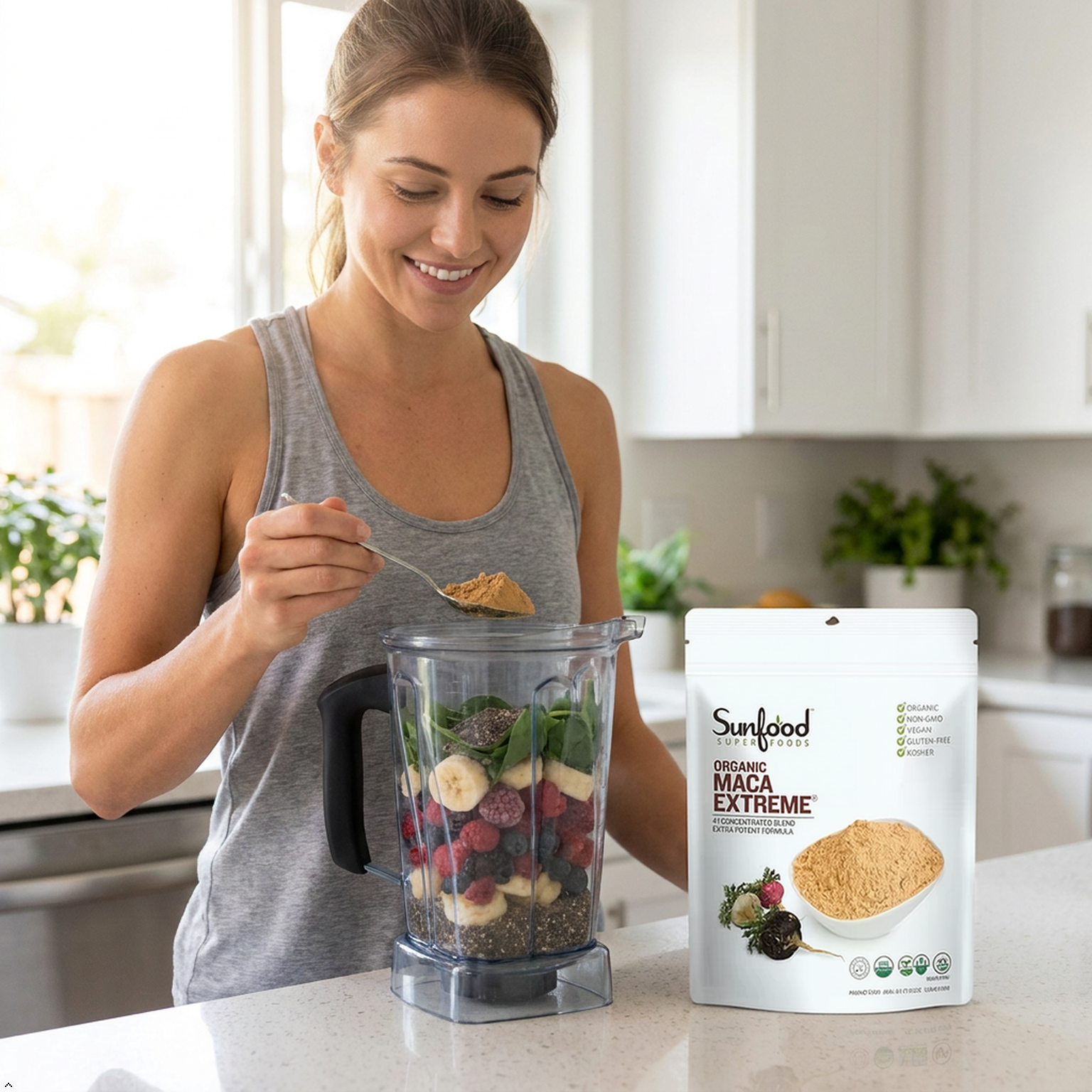 Sunfood Organic Maca Extreme - Maca Root Powder, Maca Powder Organic, Maca Sunfood