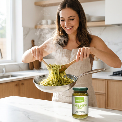 Mantova Vegan Basil Pesto, 6.7 oz (Pack of 2), Product of Italy Mantova