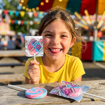 Charms Fluffy Stuff Cotton Candy Lollipops- (Pack of 48) Charms