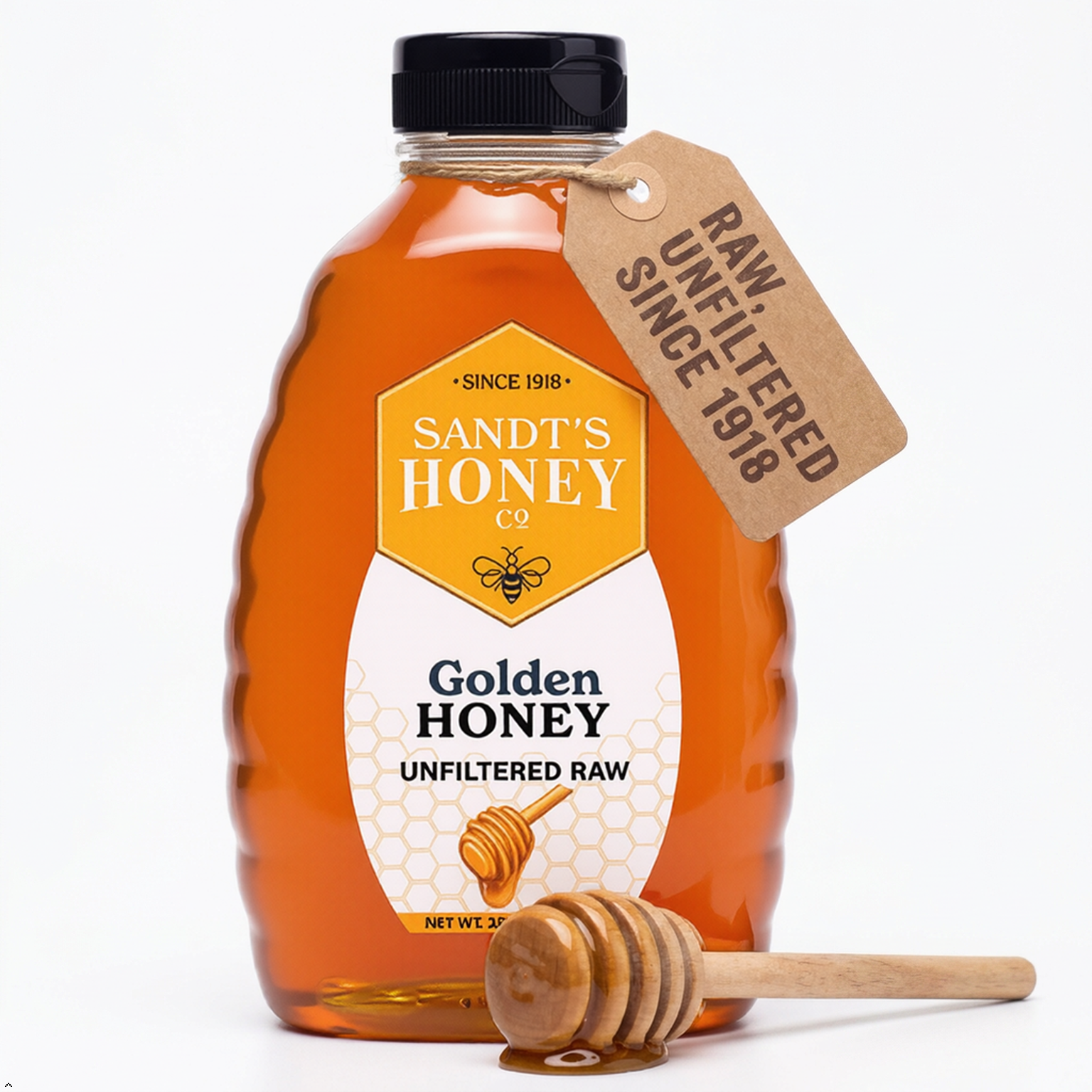 Sandt's Golden Honey, Raw & Unfiltered Clover-Wildflower Blend, 32 oz Sandt's