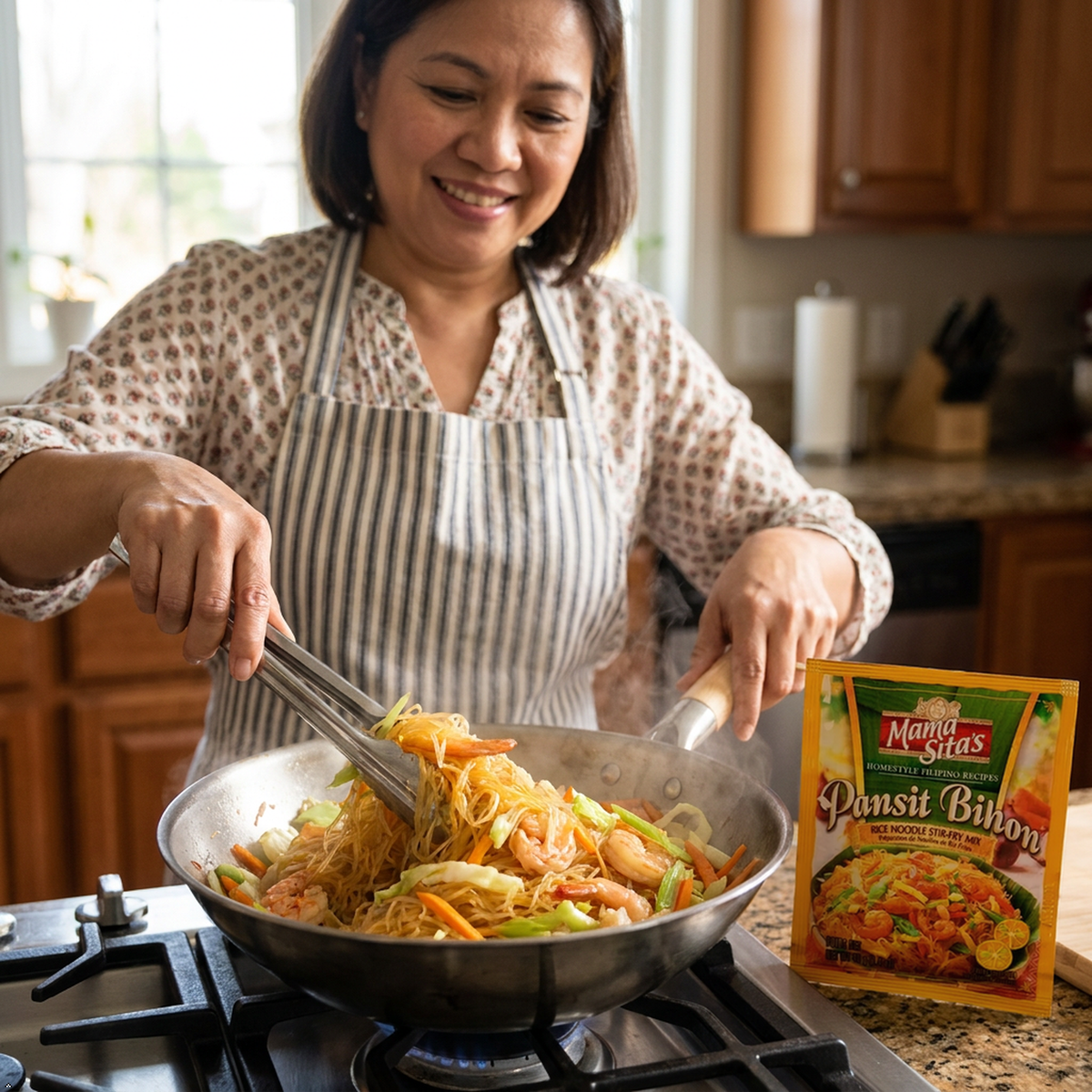 Mama Sita's Pansit Bihon Rice Noodle Stir-Fry Mix, Net Wt 1.4 oz (Pack of 3) Mama Sita's