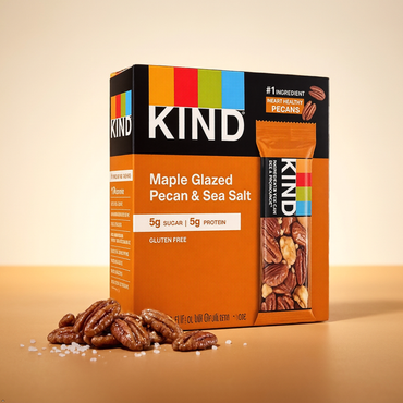 KIND Maple Glazed Pecan & Sea Salt Nut Bars, 1.4 oz, 60 Count KIND