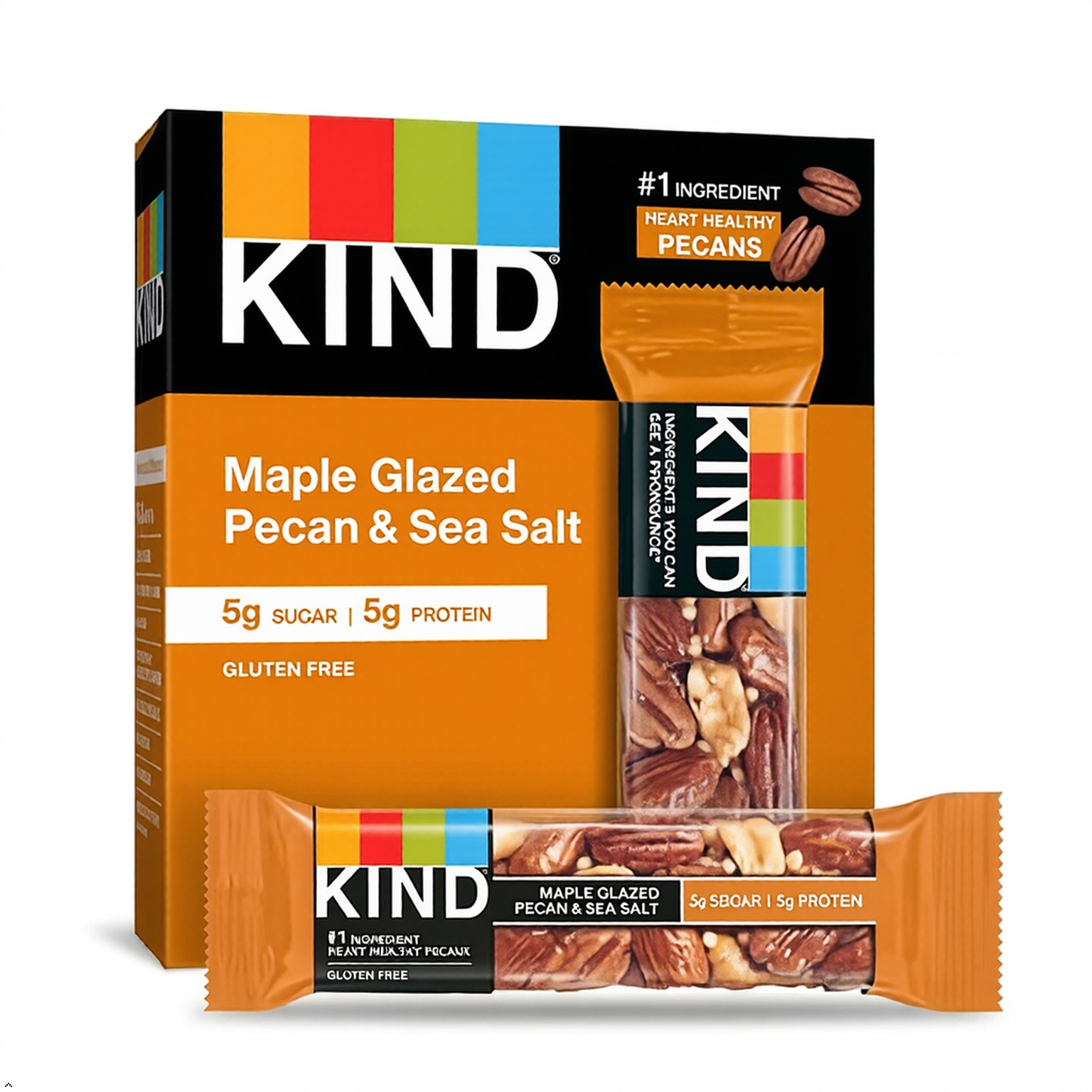 KIND Maple Glazed Pecan & Sea Salt Nut Bars, 1.4 oz, 60 Count KIND