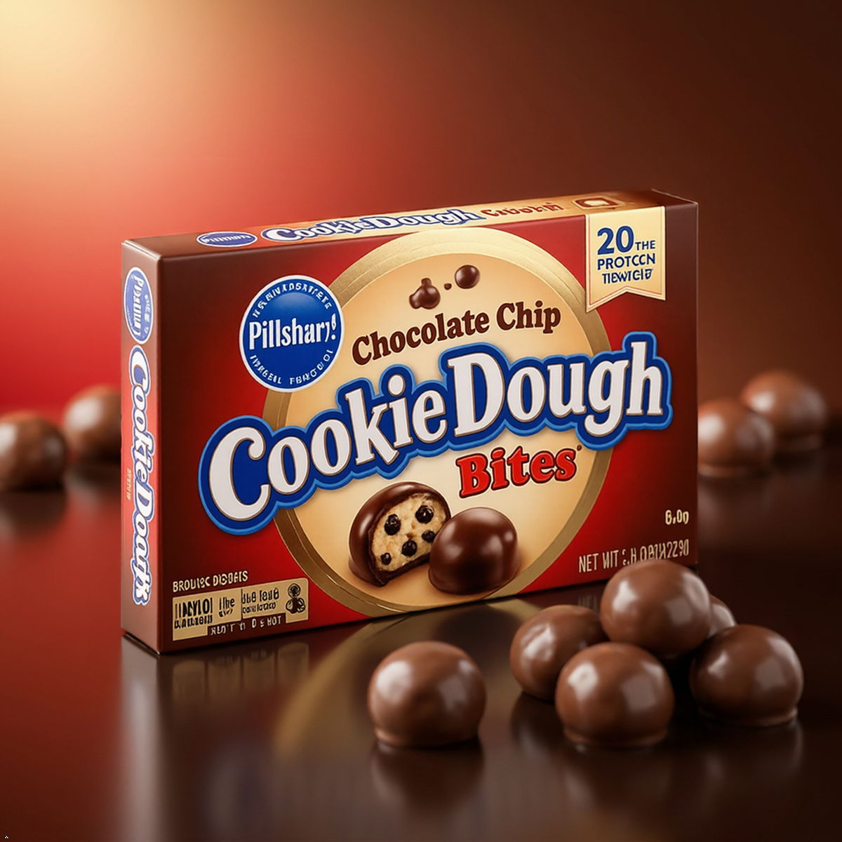 The Original Chocolate Chip Cookie Dough Bites, 3.1 oz (Pack of 12) Cookie Dough Bites