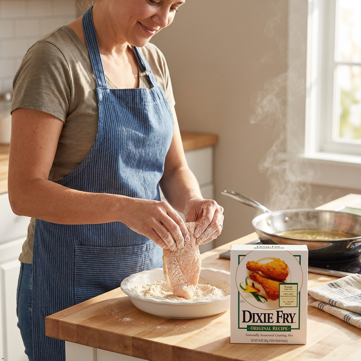 Dixie Fry Original Recipe Seasoned Coating Mix, 10 oz (Pack of 2) Dixie Fry
