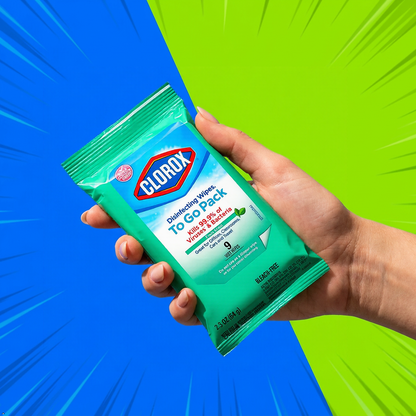 CLOROX Disinfecting Wipes To Go Pack, Fresh Scent 9 count (Pack of 5) Clorox